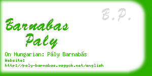 barnabas paly business card