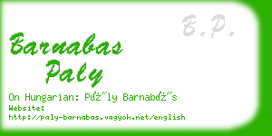 barnabas paly business card